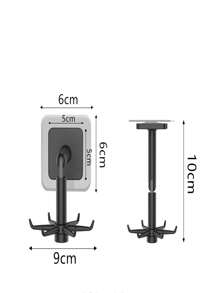 1pc Multifunctional Spoon & Spatula Holder, Rotating Hook Wall Mounted Kitchen Utensil Storage Rack, No Drilling Required