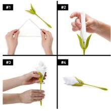 4pcs Paper Folding Flower Napkin Roll Tools, Napkin Holder - Green - View 5