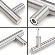 5pcs T-Shaped Handle Kitchen Drawer Door Handle Round Tube Cabinet Door Cabinet Handle
