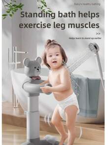 Baby Stehdusche Gadget, Baby- und Kleinkind-Duschablage Anti-Fall und Anti-Rutsch, Baby-Gesäß-Duschgadget Stützablage