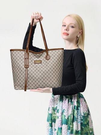 Premium High-Quality Fashion Casual Versatile Shoulder Bag Tote Bag For Women, Large Capacity For Work/Commute