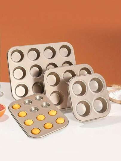 1 件装 4/6/12 腔小蛋糕模具烤盘不粘松饼盘迷你纸杯蛋糕盘套装松饼盘烘焙迷你芝士蛋糕盘厨房小工具烘焙用品