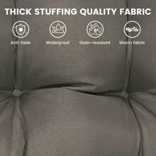 Outdoor Folding Lounger Chair Cushion Recliner Rocking Chair Sofa Mat Deck Chair Cushion For Yard Patio Beach Pool Deck For Outdoor Folding Chaise Lounge Chair Cushion For Beach Sunbathing Patio - 深灰色 - 查看 9