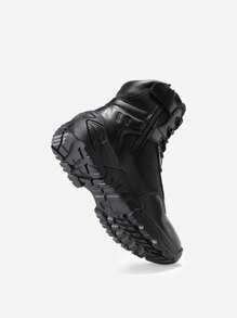 Men's Military Tactical Work Boots Leather Motorcycle Combat Boots - Black - View 6