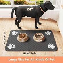 Alfombrilla de alimentación para mascotas - Alfombrilla absorbente para el tazón de agua y comida de las mascotas con respaldo de goma impermeable, tapete de secado rápido para perros y gatos