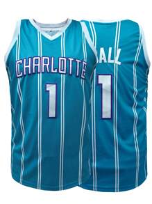 Camiseta de baloncesto #1 para hombre, con logotipo bordado de Charlotte, corte holgado sin mangas y cuello redondo, adecuado para baloncesto, deportes, running, entrenamiento
