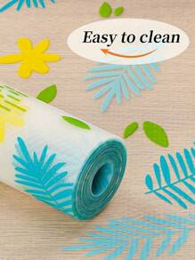 1 Rollo de Forro Colorido de Hojas para Gabinetes de Cocina, Forro de Cajón No Adhesivo, Forro de Refrigerador Antideslizante, Almohadilla Impermeable de EVA para Refrigerador, Alfombra para Alacena, Manteles Fáciles de Colocar.