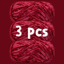 3 Packs 300g (100g*3) High Quality Velvet Chenille Yarn, Soft & Fine Texture, Skin-Friendly & Warm, Non-Shedding, Suitable For Knitting Sweaters, Coats, Slippers, Hats And DIY Handicrafts - 3-pc - View 24