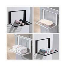 1 pieza Estilo japonés Estante de almacenamiento lateral plegable para lavadora con Adsorción magnética, no requiere instalación - Blanco - Ver 11