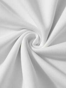 Shwiy 男士极简黑色丝带短袖T恤，饰以巴黎条纹和字母印花，适合春夏运动、上学和休闲穿着。 - 白色 - 查看 8