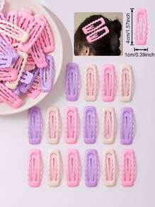 100 piezas/50 piezas/20 piezas/10 piezas/4 piezas Pinzas para el cabello de metal con diseño de niña adorable, estilo clásico de color dopamina, apropiadas para uso diario, decoración de estilo Ins, regalos festivos, colores aleatorios para las 4 estaciones