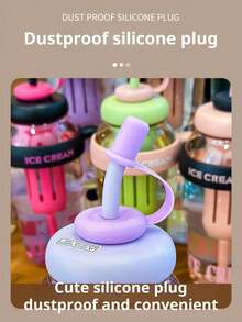 كوب عازل للسيارة بسعة كبيرة ومقاوم للحرارة مع وعاء شرب منفصل قطعة واحدة - متعدد الألوان - مشاهدة 5