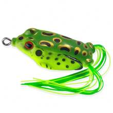 HENGJIA 青蛙诱饵 1 件装软管诱饵塑料鱼饵带钩顶水柔软 3D 眼人造野外悬挂钓鱼诱饵工具