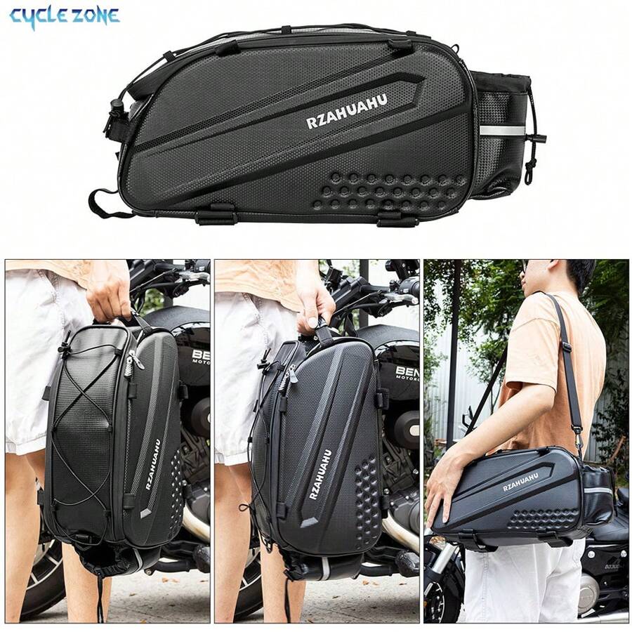 Large Capacity Hard Shell Bicycle Rear Rack Bag, Waterproof Bike Pannier For Riding, With Handle And Shoulder Strap - Multicolor - View 1