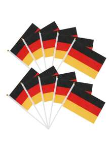 10 包小型美国国旗迷你美国国旗/美国国旗棒手摇各国国旗 5.5x8.3 英寸美国手持旗帜适用于户外爱国节日庭院露台装饰 - 彩色 - 查看 21