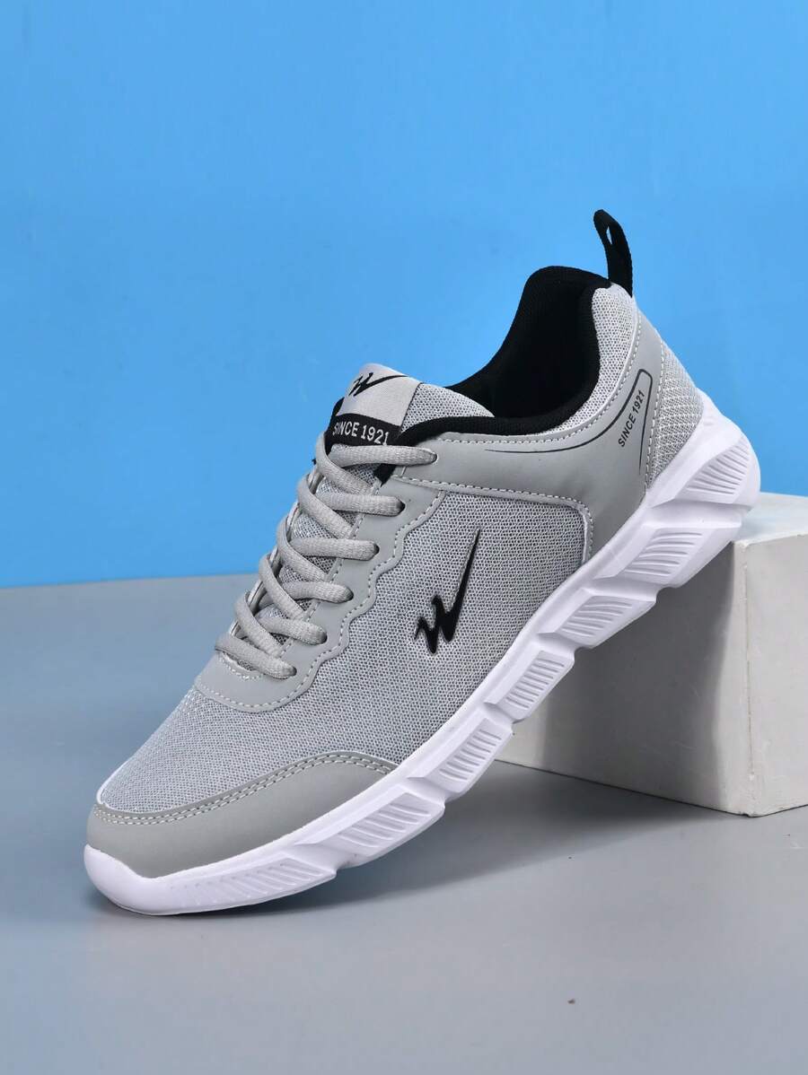 Chaussures Pour Homme Printemps-automne 2024 Nouvelles Chaussures De Sport Respirantes En Maille Avec Semelle Douce Et Antidérapante, Baskets Athlétiques À Lacets Pour Étudiants À Semelle Plate Légère