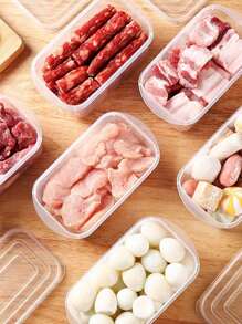 Set de 6 recipientes de almacenamiento de alimentos de 700 ml/24 onzas, recipientes de plástico reutilizables herméticos y a prueba de fugas con tapas, seguros para refrigerador y congelador, para carne, frutas, verduras, cocina, regalo de Navidad