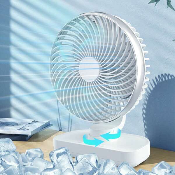 مروحة مكتبية ذات ذبذبة قطعة واحدة ،مروحة طاولة صغيرة هادئة للمكتب، مروحة مكتبية لطلاب السكن الجامعي، 4 سرعات قوية، مناسبة للمنزل والهدايا والمساكن الطلابية والمكتب