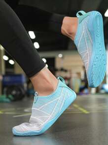 Plus Size Women's Summer Amphibious Outdoor Running, Fitness, Yoga, Beach Swimming, Drift, Water Sports, Hiking Gradient Color Couples Shoes - Blue - View 10