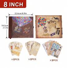 OUR ADVENTURE BOOK A Book Scrapbook Photo Album,Retro Style Embossed Letter Cover Travel Diary Journal Scrap Book Kit For Couples,Memory Book For Anniversary Wedding,Valentines Day Gifts