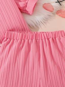 Left Mama Mädchen Lässig Sport Polokragen Shirt & Shorts Set, geeignet für Strand & Urlaub, Sommer