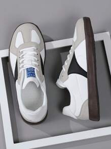 Giày thể thao đế bằng phong cách Đức cổ điển 4 mùa dành cho nam, đế mềm nhẹ, mũi tròn, buộc dây, cỡ lớn lên đến 46 - Nhiều màu - Xem 6