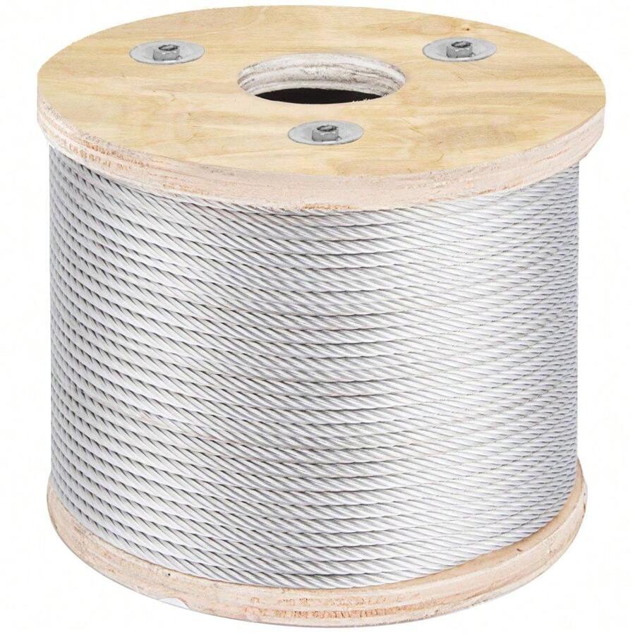3/ 16 Inch 304 Stainless Steel Cable 9 Wire Rope 250 Feet For Railing Decking DIY Balustrade Projects - Silver - View 1