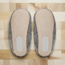 Plush Winter Indoor Slippers Simple Solid Color Warm Anti-Slip Home Shoes For Women