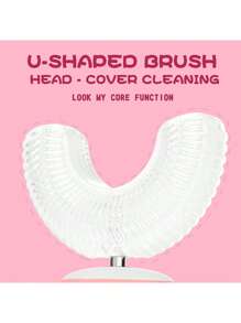 Cepillo de dientes eléctrico en forma de U para adolescentes con 1 cabezal de cepillo, cepillo de dientes con 3 modos de onda de dinosaurio de dibujos animados con diseño impermeable IPX7 y limpieza de 360 grados, regalo de cumpleaños para niños y niñas