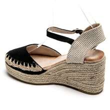 Sandales Compensées Espadrilles Elégantes - Style Bohème Chic - Black - View 3