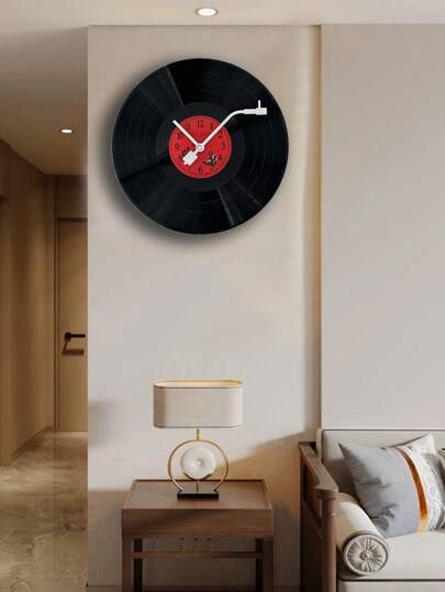 1pc 11.8in Retro Vinyl Record Klok Ornaments Wand Advanced Art Creative Clocks Medieval ation Living Room Bedroom Coffee Shop, The Kitchen Heart Of Home Inspired Cloc. view 7