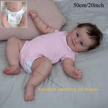 48cm 19inch Full Body Soft Vinyl Reborn Baby Girl Doll With 3D-Paint Skin And Visible Veins Like Real Sleeping Baby Newborn Bathe Toy For Children Birthday Gift