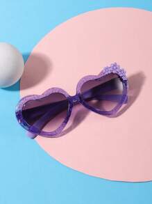 1 PC Girls 4-8Y Bohemian Sweet Heart Frame Floral Accessories Spring Fashion Eyewear For Holiday Outing, Outfit Matching Use - Multicolor - View 5