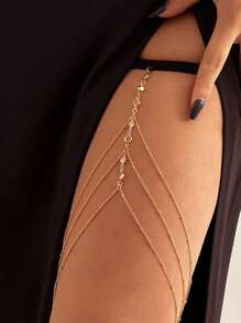 1-Piece Set Of Extremely Simple Stone Beaded Tassel Leg Chain, Golden Sexy And Stylish Leg Band, Suitable For Ladies To Wear Daily Beach Party Gifts (Including Size, Purchase With Caution, Requires Careful Care)