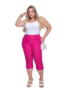 Women's Plus Size Capri Pants - Pink - View 1