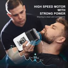 LARGNER LARGNER Electric Foil And Bald Shavers 2 In 1 Double Shaver For Men Reciprocating Razor Blade And Popup Beard Trimmer With Rechargeable 2 Head Adjustable Speeds Men's Beard Shaver For Hair Cutting,Give Your Boyfriend