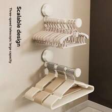 Adjustable Suction Cup Hanger, Mountable Storage Hook For Home & Balcony, Telescopic Design With Knob, Multi-Function Hanging Rack, Wall-Mounted Clothes Hanger, Drying Rack Suction Cup Hanger Storage Solution, Portable Retractable Clothes Rack, Suitable For Home, Travel