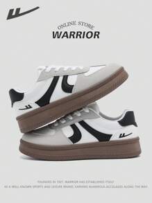 WARRIOR 1 par de zapatillas deportivas casuales de mujer de la serie Warrior, de material de PU con cordones, versátiles, transpirables, ligeras y cómodas, apropiadas para patinaje, populares entre los jóvenes y adecuadas para uso diario