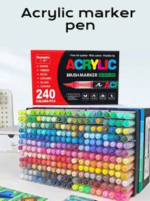 1 盒 GN8101 直接液体丙烯酸马克笔，3 代，墨水输出量大，颜色均匀，可堆叠颜色，无味，涂鸦笔，颜色鲜艳，覆盖力强，绘图和绘画笔，12 色/24 色/36 色/48 色/60 色/72 色/120 色/168 色，水性艺术家马克笔套装 - 双头，可混合墨水，可创作生动的艺术作品 - 万圣节、感恩节、圣诞节礼物的完美选择 - 彩色 - 查看 20