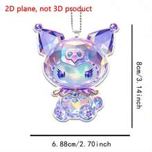 Sanrio 2D Flat Sanrio Kuromi Acrylic Cartoon Charm: Radiating Brilliant Luster Kawaii Crystal Doll Pendant! Suitable For Bags, Rearview Mirrors, Keychains, And More, Bringing Dreamy Charm To Life, Great For Easter, Thanksgiving, Mother's Day, Party Gifts, Back To School Season