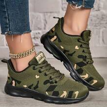 2025 Women's Fashion Versatile Breathable Non-Slip Lightweight Outdoor Camouflage Casual Sports Shoes, Non-Slip Outdoor Hiking Walking Jogging Sneakers - Army Green - View 3