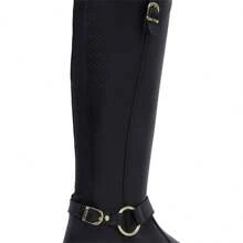 Women's Riding Boots, High Shaft, Side Zipper, Horse Riding Boot - Negro - Ver 8