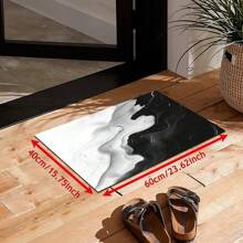 1pc Marble Stripe Pattern Indoor/Outdoor Welcome Mat - Non-Slip, Absorbent & Water Resistant, Suitable For Bedroom, Bathroom, Kitchen, Entryway - Washable Home Decor, Soft & Fluffy For Spring/Summer