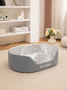 1pc All Season Constant Temperature Aluminum Foil Dog Bed, 2-In-1 For Winter And Summer, Waterproof And Moisture-Proof For Indoor And Outdoor Use, Removable And Washable Pet Warming Mat