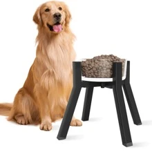Metal Raised Dog Bowl Stand For Extra Large And Large Dogs, Adjustable Width For 7-10.6" Dog Food & Water Bowls, Single Tall Elevated Dog Bowls Holder (Bowl Not Included)