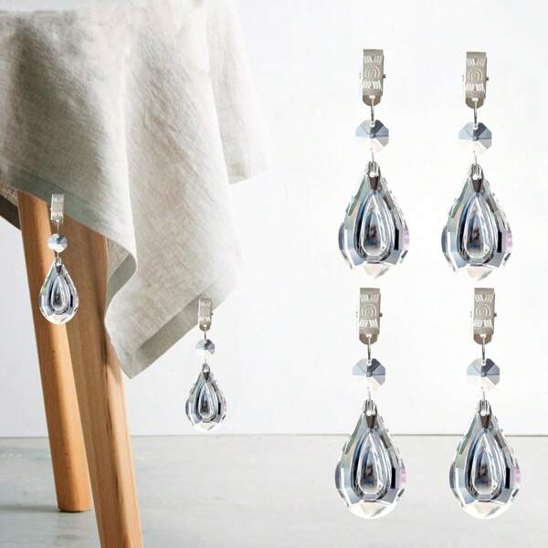2/4 piezas pesos de mantel de cristal de roca tallados a mano - sujetadores para mesa de picnic al aire libre a prueba de viento para decoración de cortinas y colgantes
