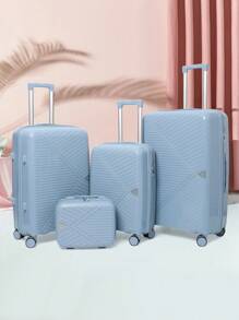 4pcs/Set Luggage Set Password Spinner Suitcase, Fashion Travel Large Capacity Suitcase With PP Wheels Graduation - Blue - View 2