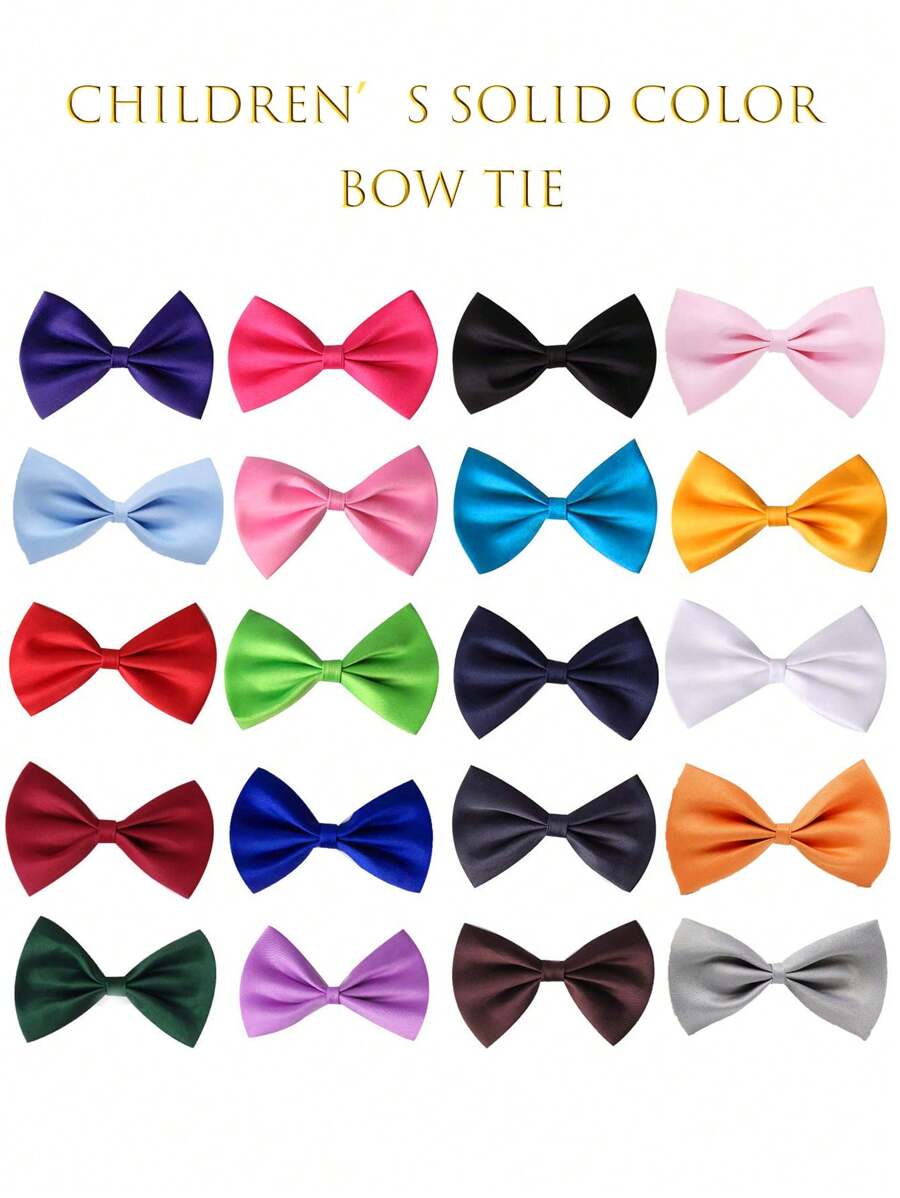 Adjustable Single-Layer Bow Tie For Kids, Boys Girls Flower Girl Formal Wear, British Style Infant Toddler Bowtie, Suitable For Wedding Ceremony, Birthday, Performance, Ages 3-12