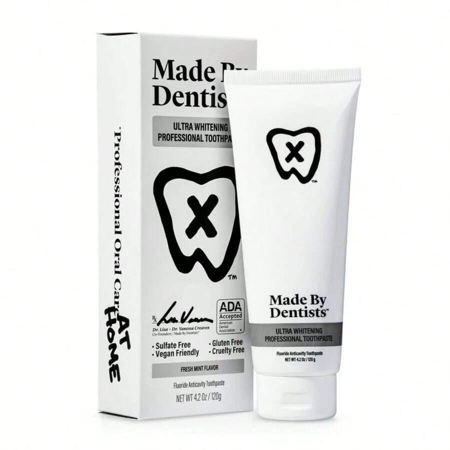 Pasta de dientes ultra blanqueadora hecha por dentistas - Pasta de dientes anticaries con flúor - Sabor menta fresca - 4.2 Oz - 1 - Ver 1