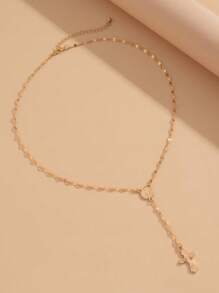 1pc Retro Virgin Mary Cross Pendant Necklace - Our Lady - View 4